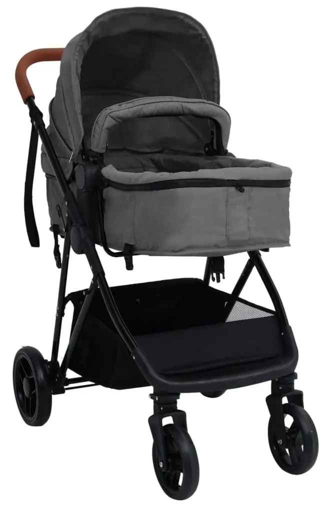 Carucior modular 2in1 VidaXL 10335 (Light Grey/Black)