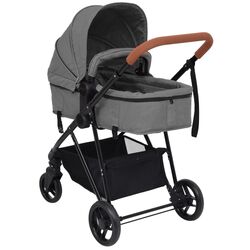 Carucior modular 2in1 VidaXL 10335 (Light Grey/Black) Thumb