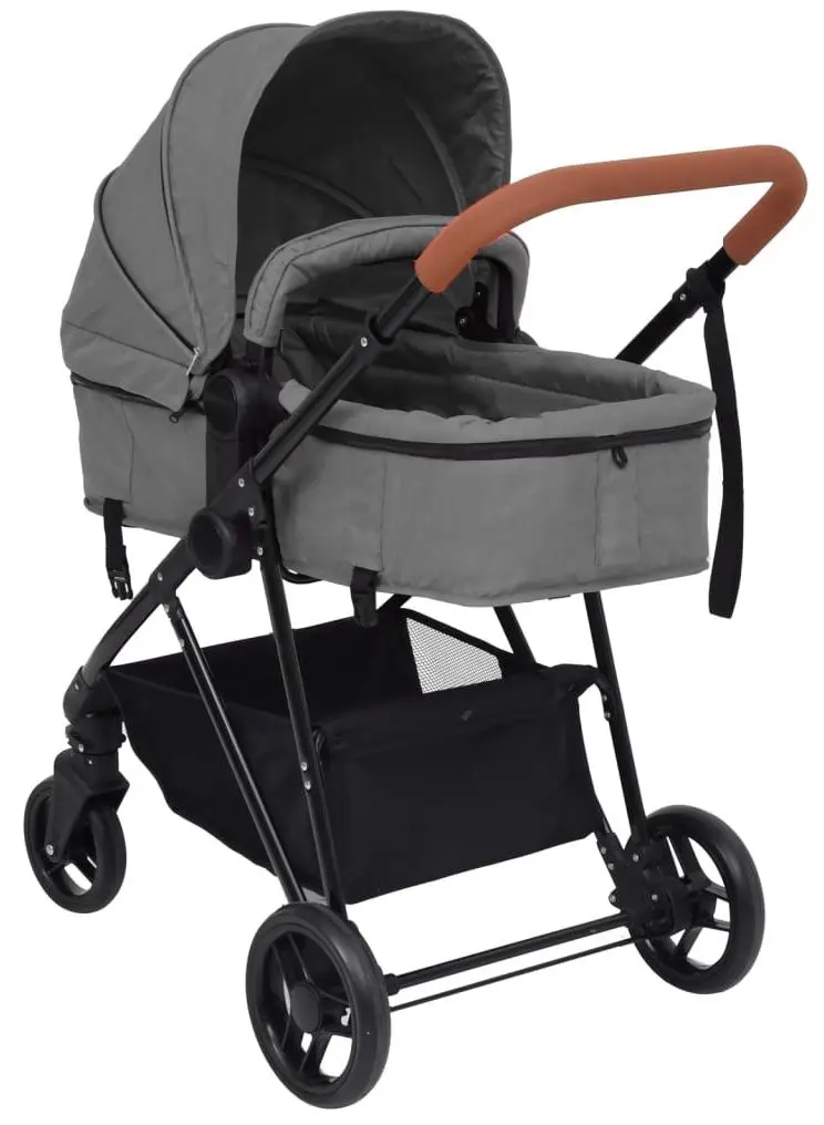 Carucior modular 2in1 VidaXL 10335 (Light Grey/Black)