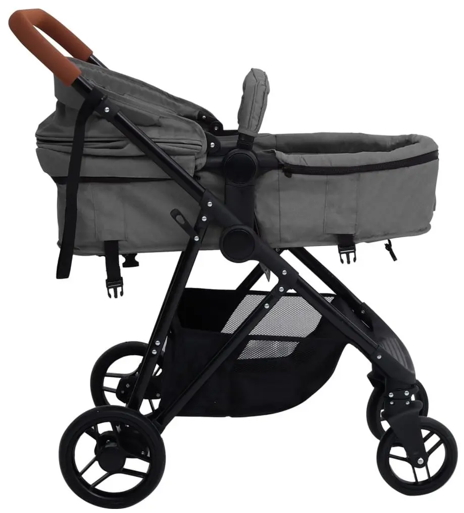 Carucior modular 2in1 VidaXL 10335 (Light Grey/Black)