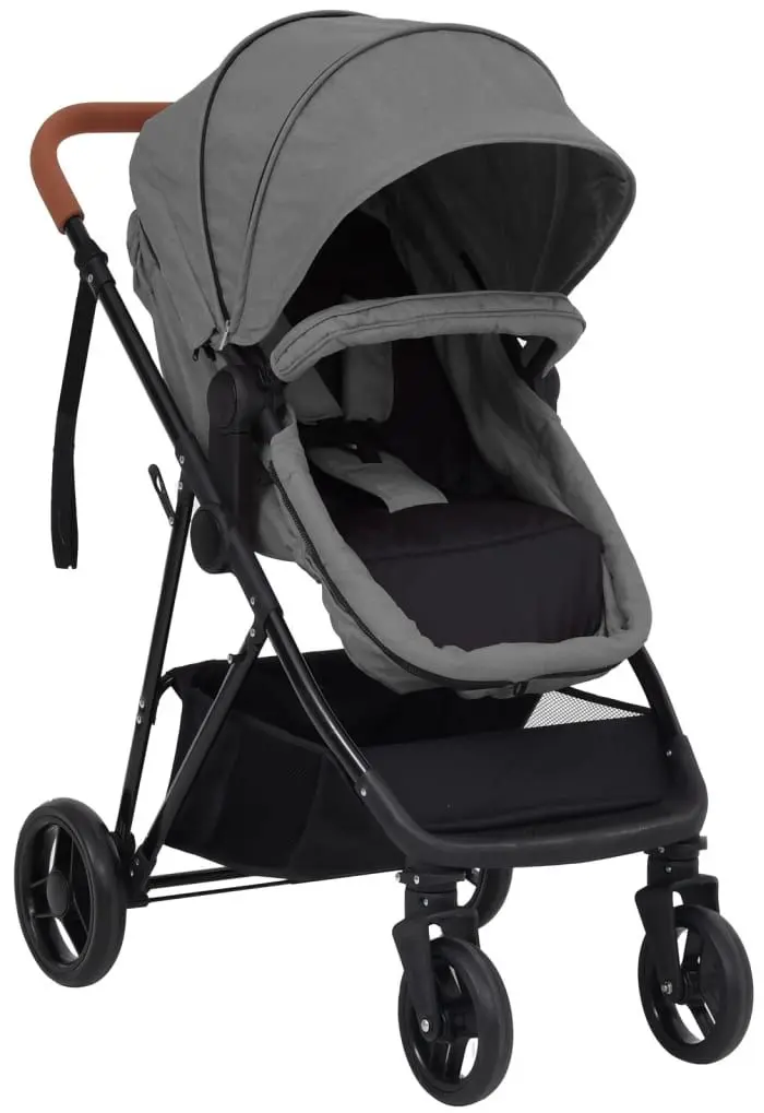 Carucior modular 2in1 VidaXL 10335 (Light Grey/Black)