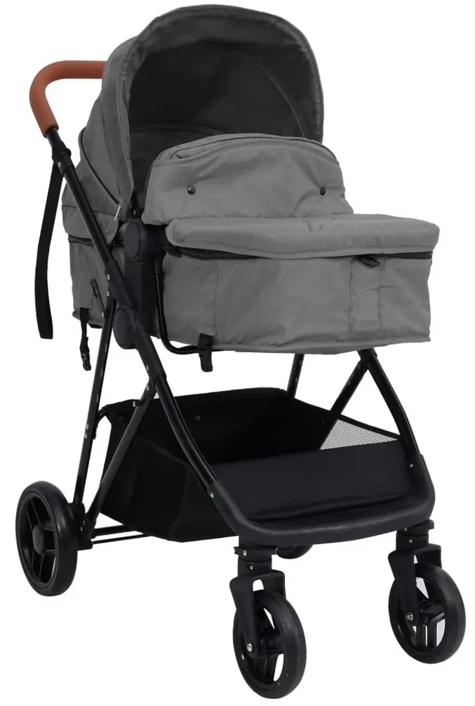 Carucior modular 3in1 VidaXL 10329 (Light Grey/Black)