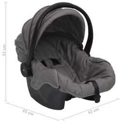 Carucior modular 3in1 VidaXL 10329 (Light Grey/Black) Thumb