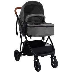 Carucior modular 3in1 VidaXL 10329 (Light Grey/Black) Thumb