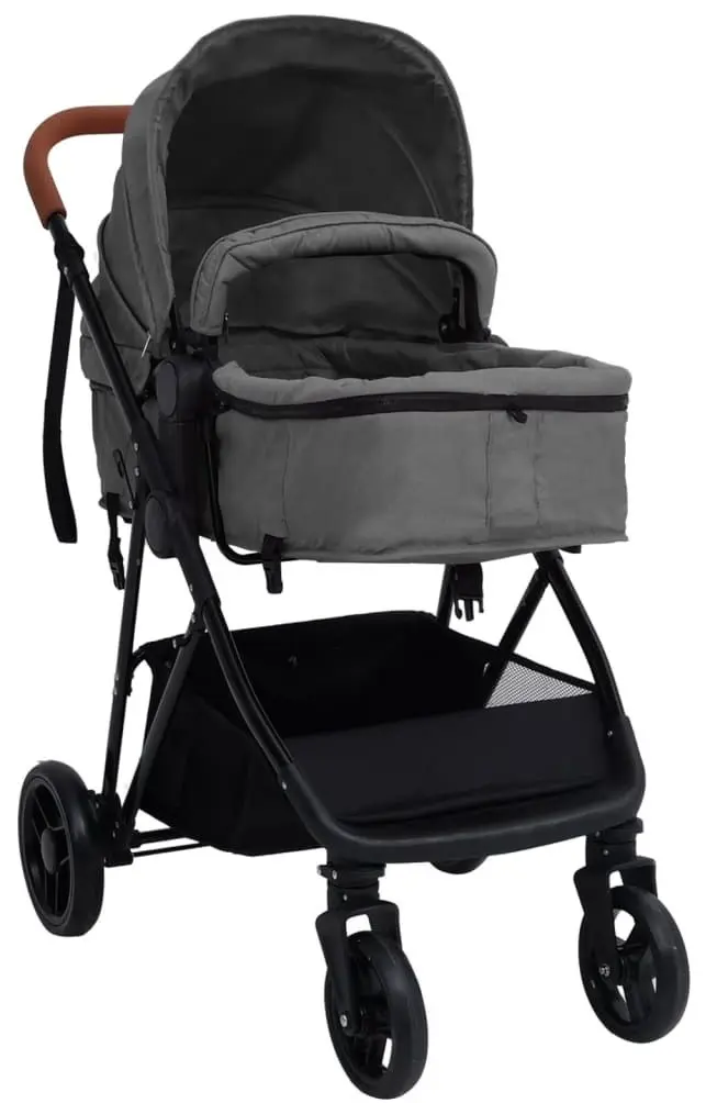 Carucior modular 3in1 VidaXL 10329 (Light Grey/Black)