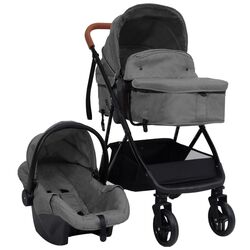 Carucior modular 3in1 VidaXL 10329 (Light Grey/Black)