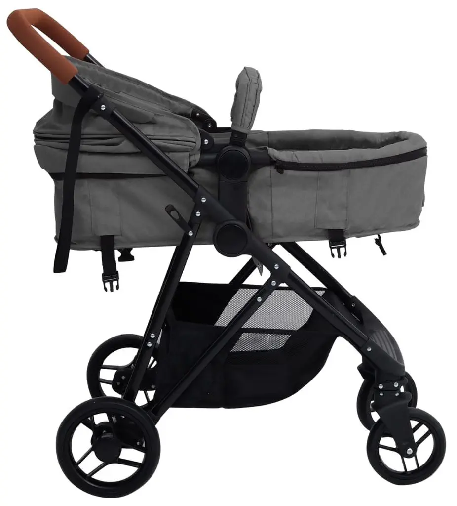 Carucior modular 3in1 VidaXL 10329 (Light Grey/Black)