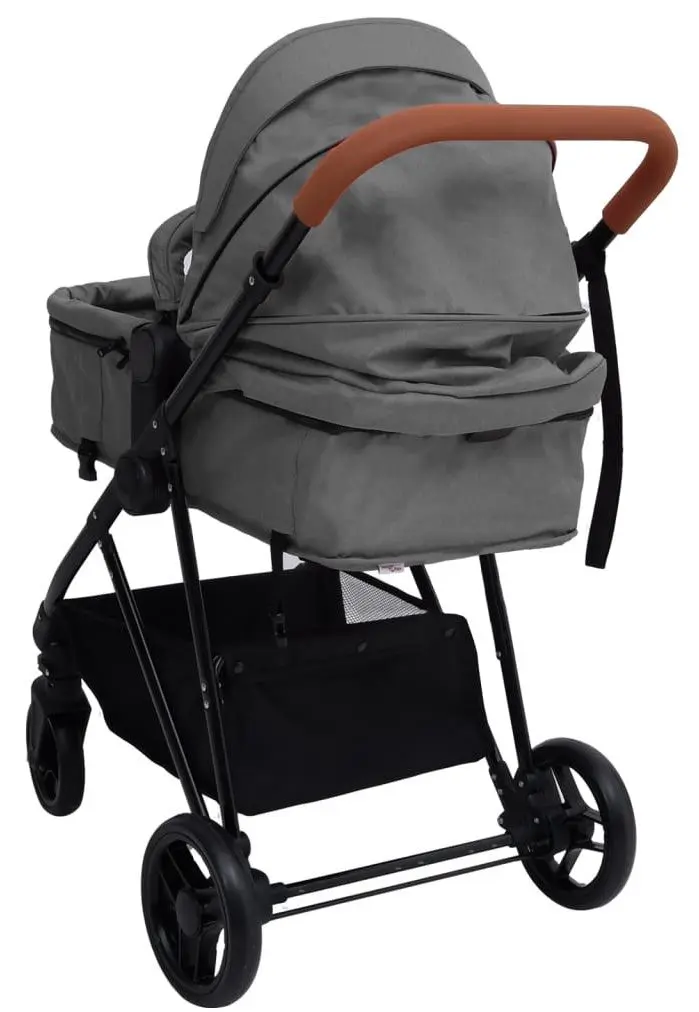 Carucior modular 3in1 VidaXL 10329 (Light Grey/Black)