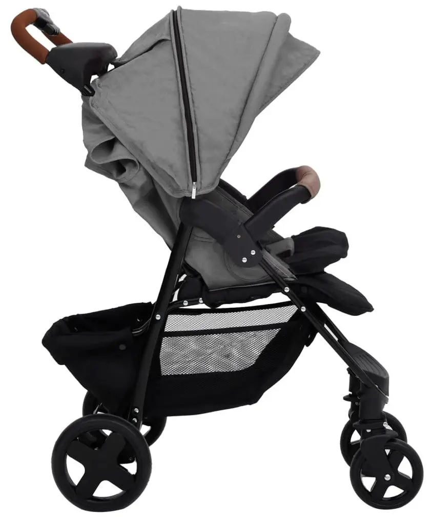 Carucior modular 3in1 VidaXL 10377 (Light Grey/Black)