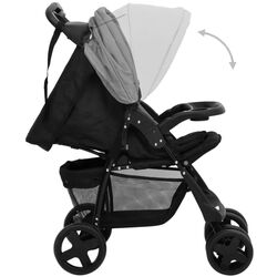 Carucior modular 3in1 VidaXL 10389 (Light Grey/Black) Thumb