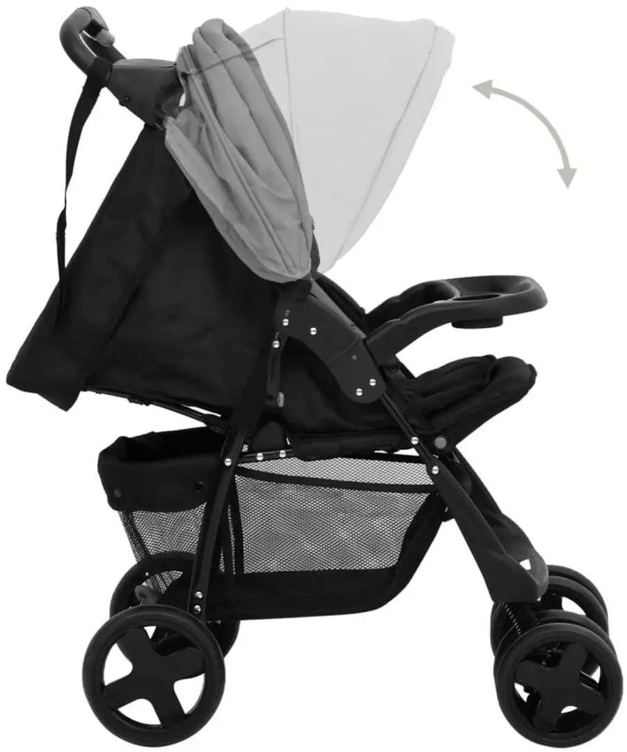 Carucior modular 3in1 VidaXL 10389 (Light Grey/Black)
