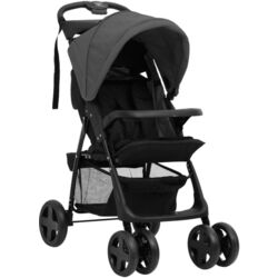 Carucior modular 3in1 VidaXL 10390 (Dark Grey/Black) Thumb
