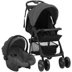 Carucior modular 3in1 VidaXL 10390 (Dark Grey/Black)