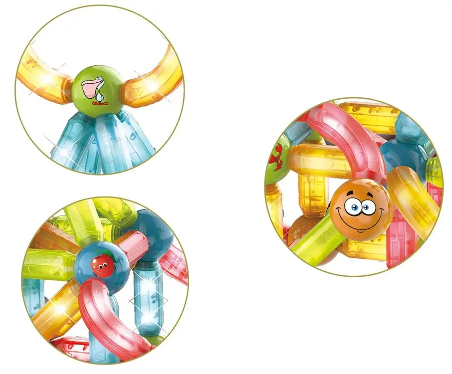 Constructor LeanToys Light Magnetic Sticks Blocks 14658 (Multicolor) - 2