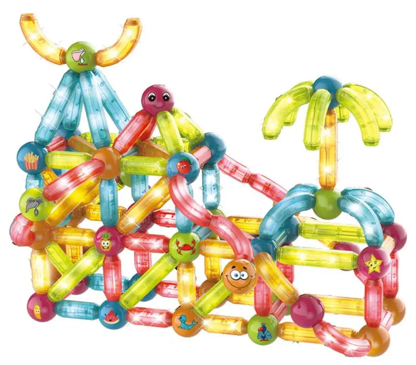 Constructor LeanToys Light Magnetic Sticks Blocks 14658 (Multicolor)