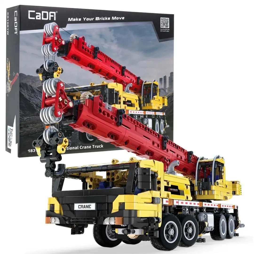 Constructor CaDA Functional Crane Truck C61081W (Yellow/Red) - 2