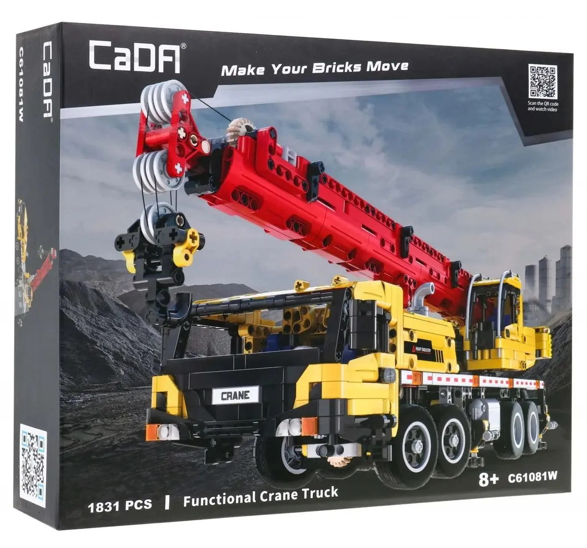 Constructor CaDA Functional Crane Truck C61081W (Yellow/Red) - 3