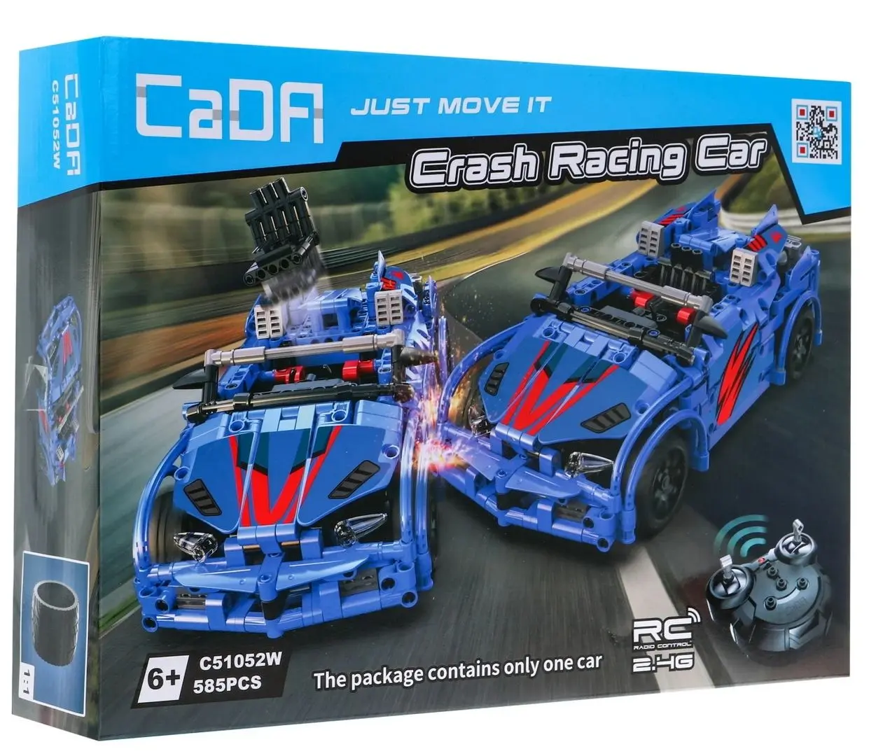 Constructor cu telecomanda CaDA Crash Racing Car C51052W (Blue) - 2