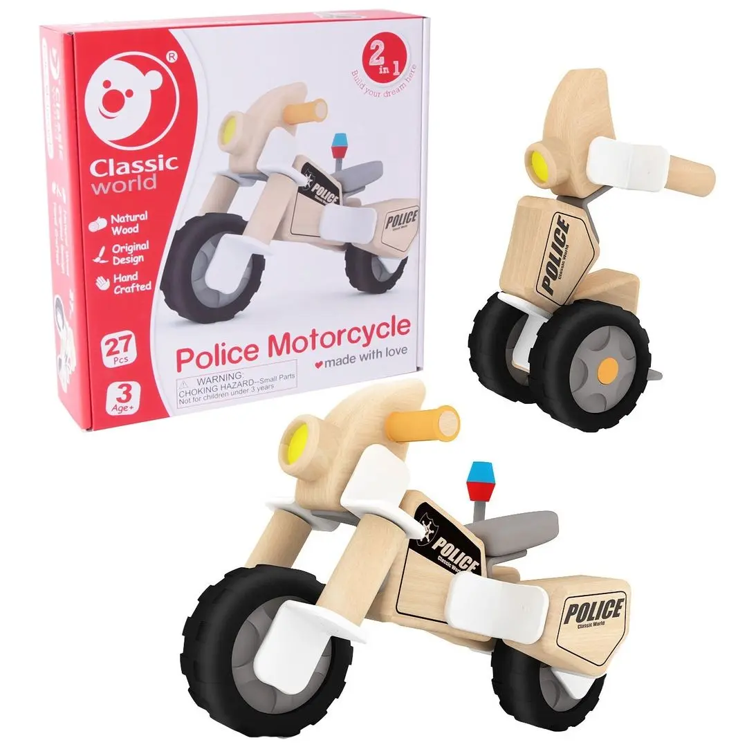 Constructor Classic World Police Motorcycle CW3801 (Natural/Black/Gray) - 3