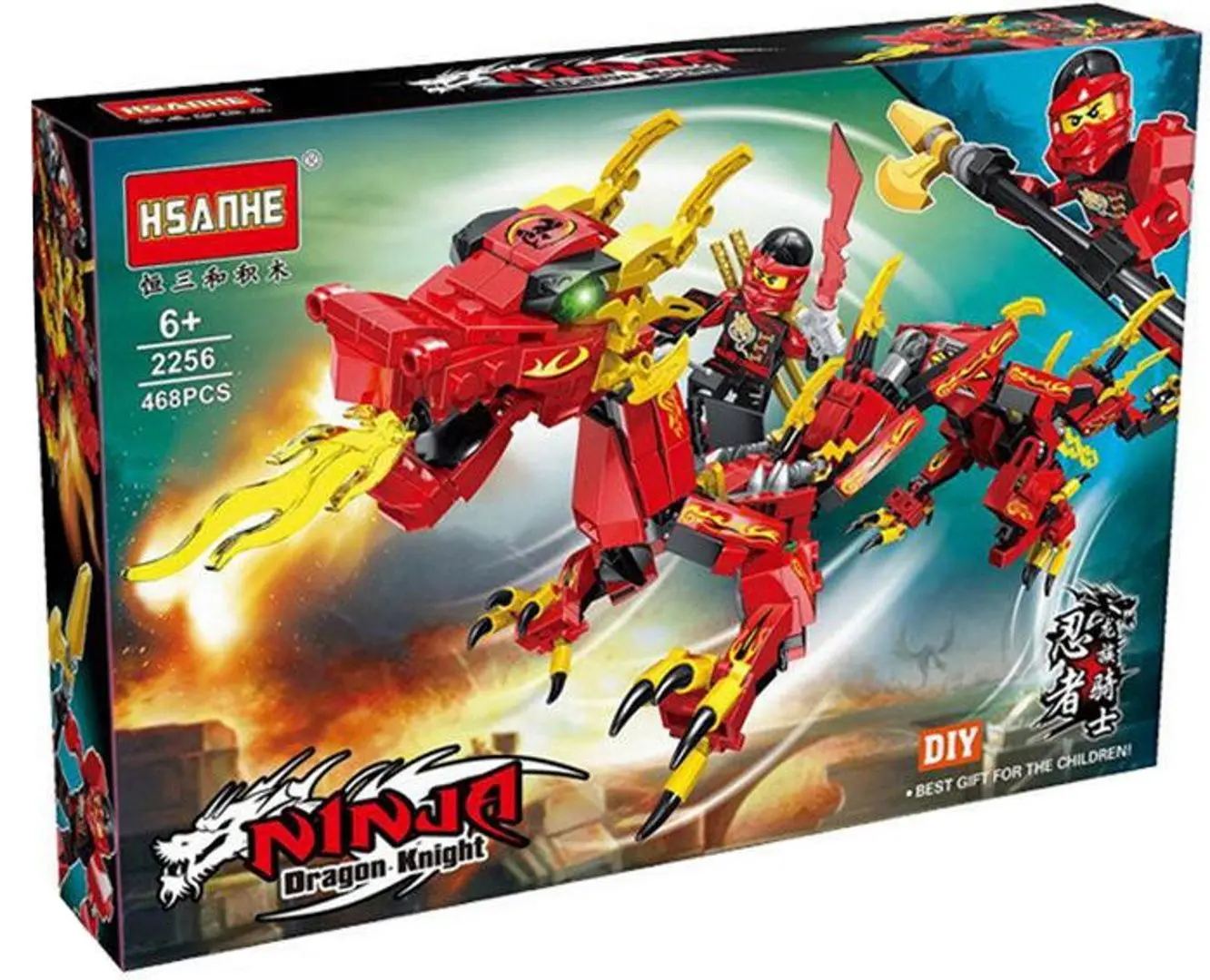 Конструктор Hsanhe Ninjago Dragon Knight 3in1 (Red) - 3