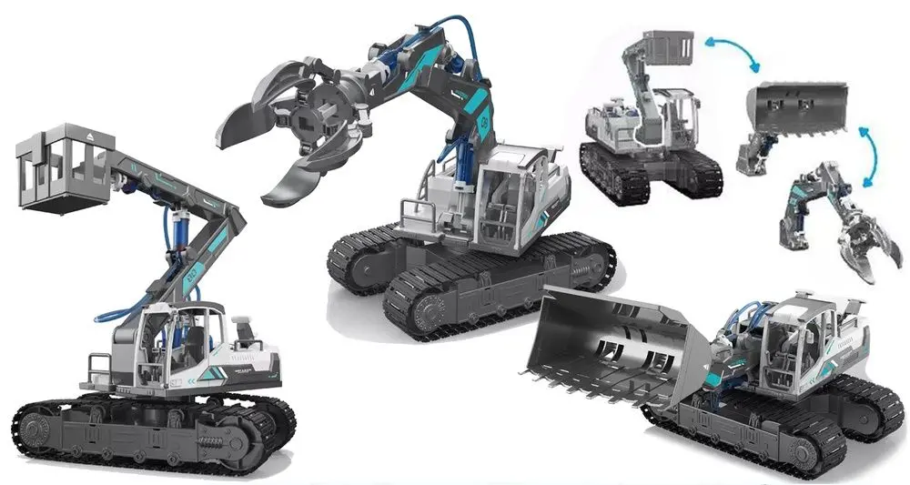 Constructor LeanToys Caterpillar Excavator Hydraulic (Grey) - 2