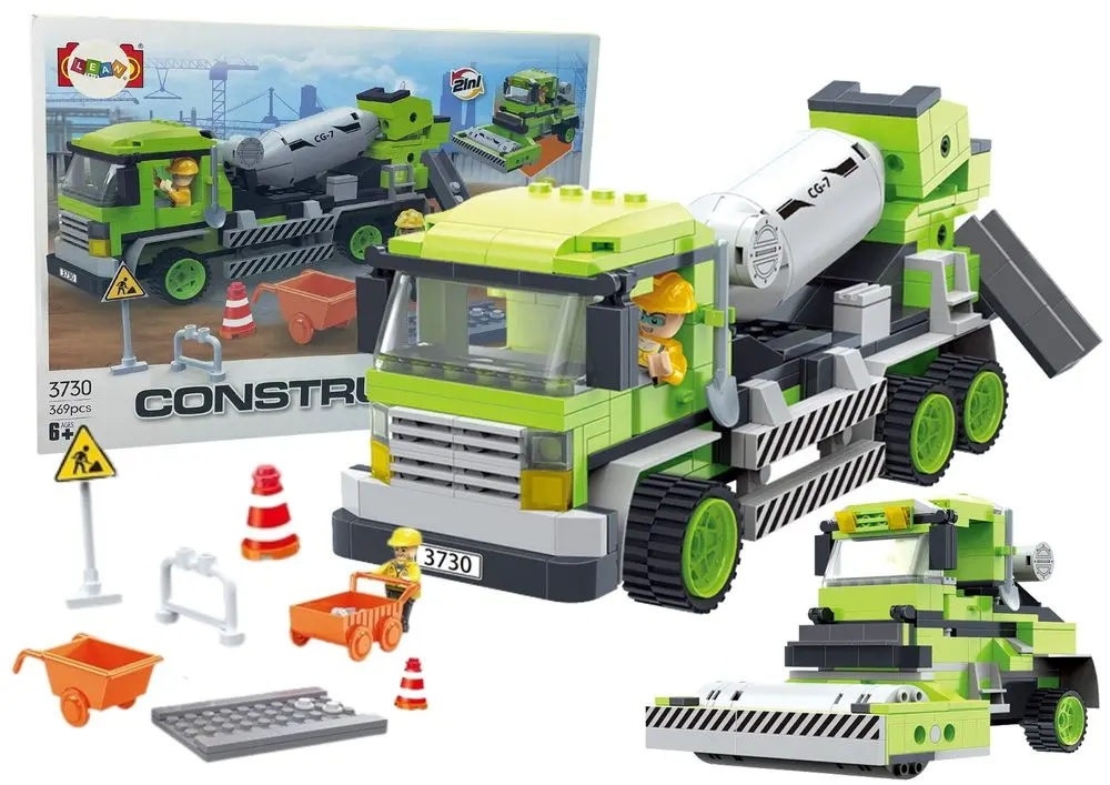Constructor LeanToys Large Concrete Roller 12203 (Green) - 2