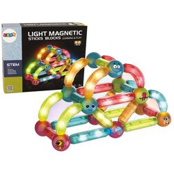 Constructor LeanToys Light Magnetic Sticks Blocks 14655 (Multicolor) Thumb