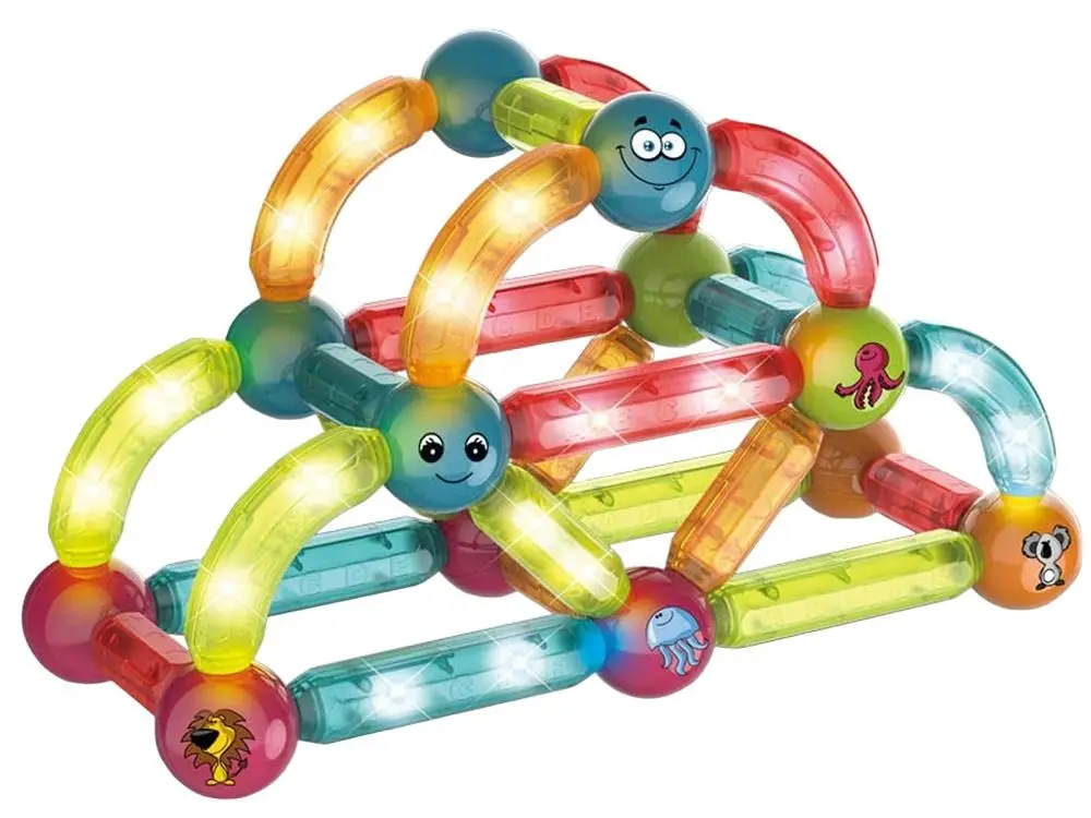 Constructor LeanToys Light Magnetic Sticks Blocks 14655 (Multicolor)
