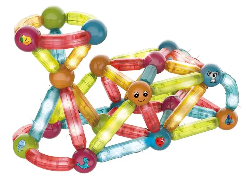 Constructor LeanToys Light Magnetic Sticks Blocks 14656 (Multicolor)