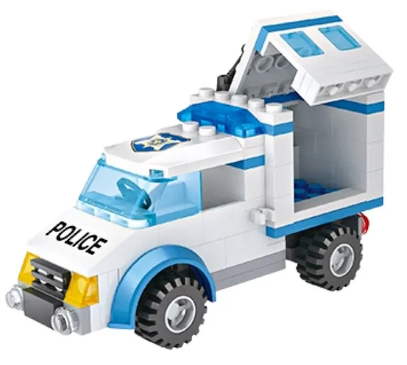 Constructor LeanToys Police Car 12206 (White/Blue) - 2