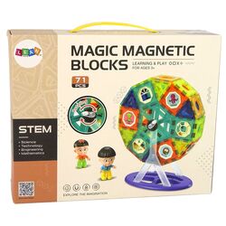 Constructor magnetic LeanToys Magic Magnetic Blocks 14644 (Multicolor) Thumb