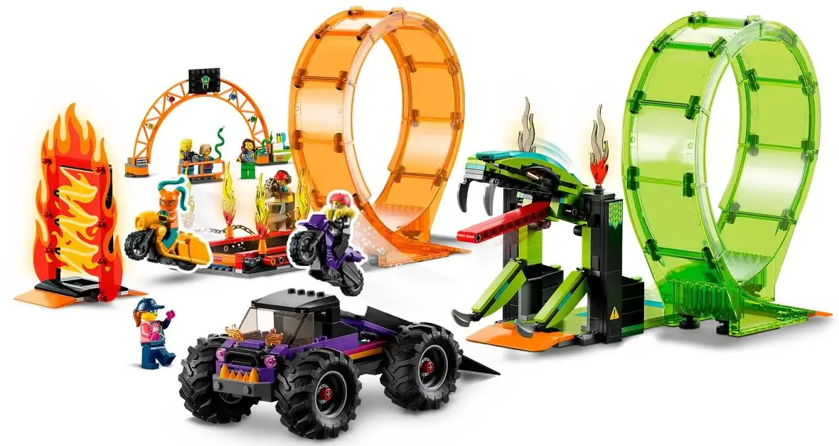 Constructor Lego City Double Loop Stunt Arena 60339 (Green/Orange) - 2