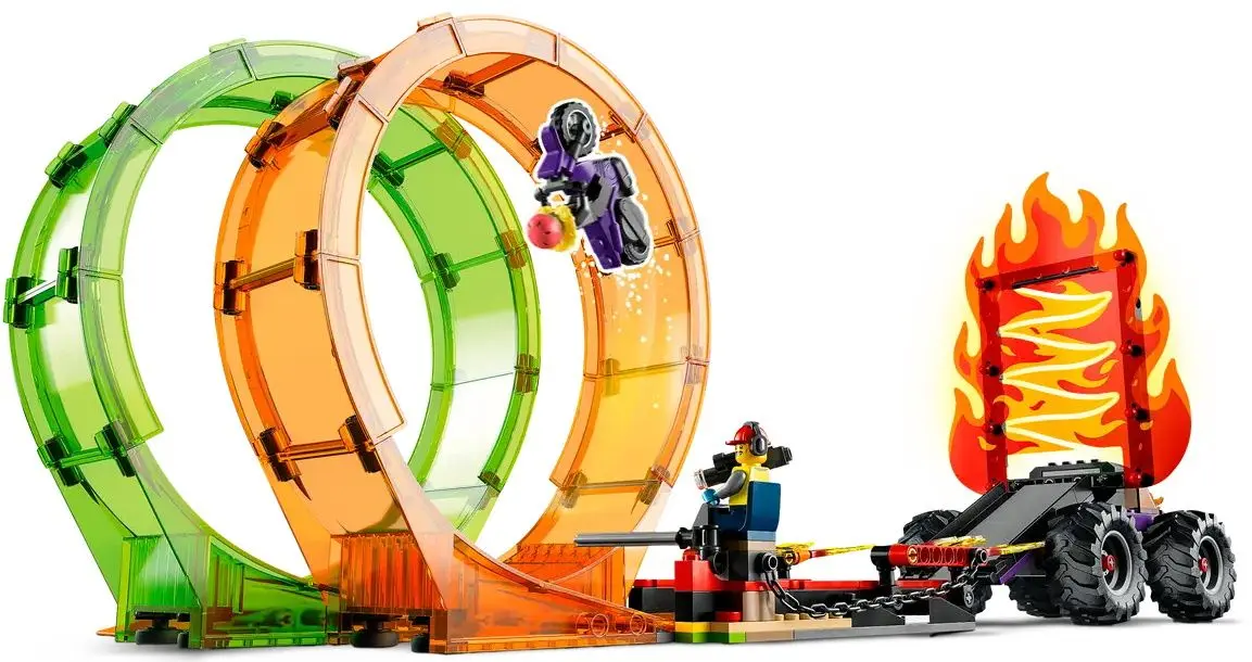 Constructor Lego City Double Loop Stunt Arena 60339 (Green/Orange) - 3