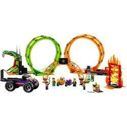 Constructor Lego City Double Loop Stunt Arena 60339 (Green/Orange)