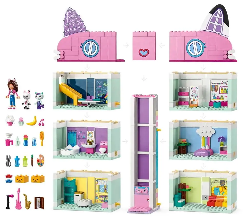 Constructor Lego Gabbys Dollhouse 10788 (Pink/Blue) - 2