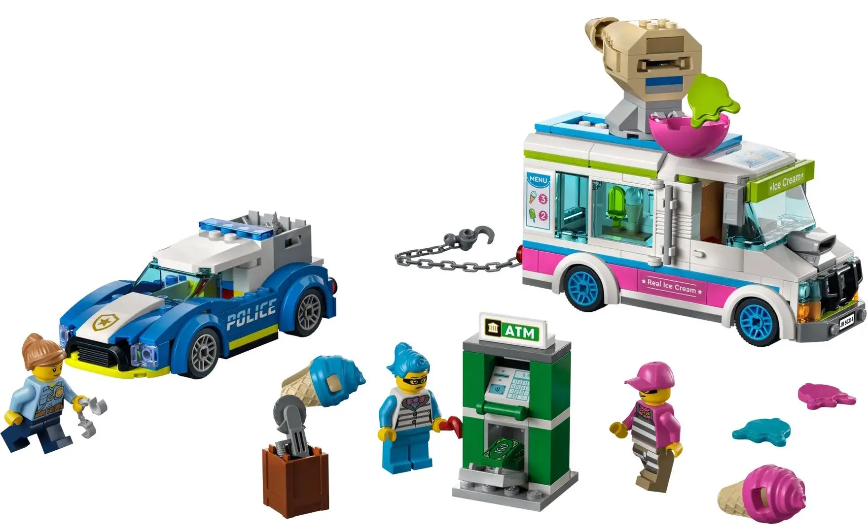 Constructor Lego Ice Cream Truck Police Chase 60314 (Multicolor)