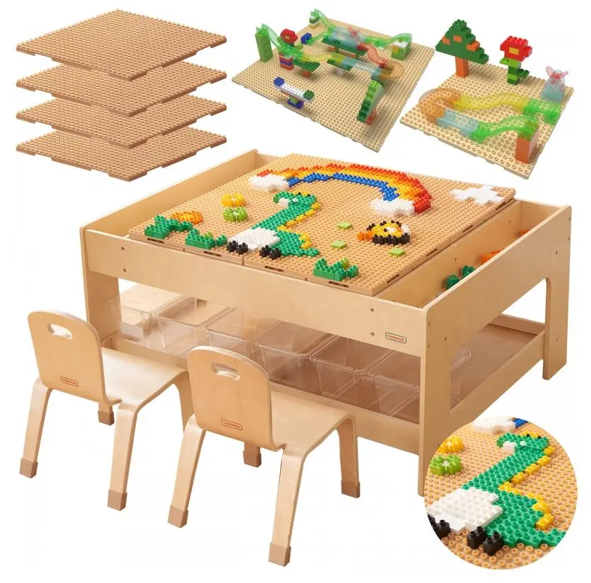 Masa cu constructor Masterkidz Activity Table ME25319-2 (Natural) - 4