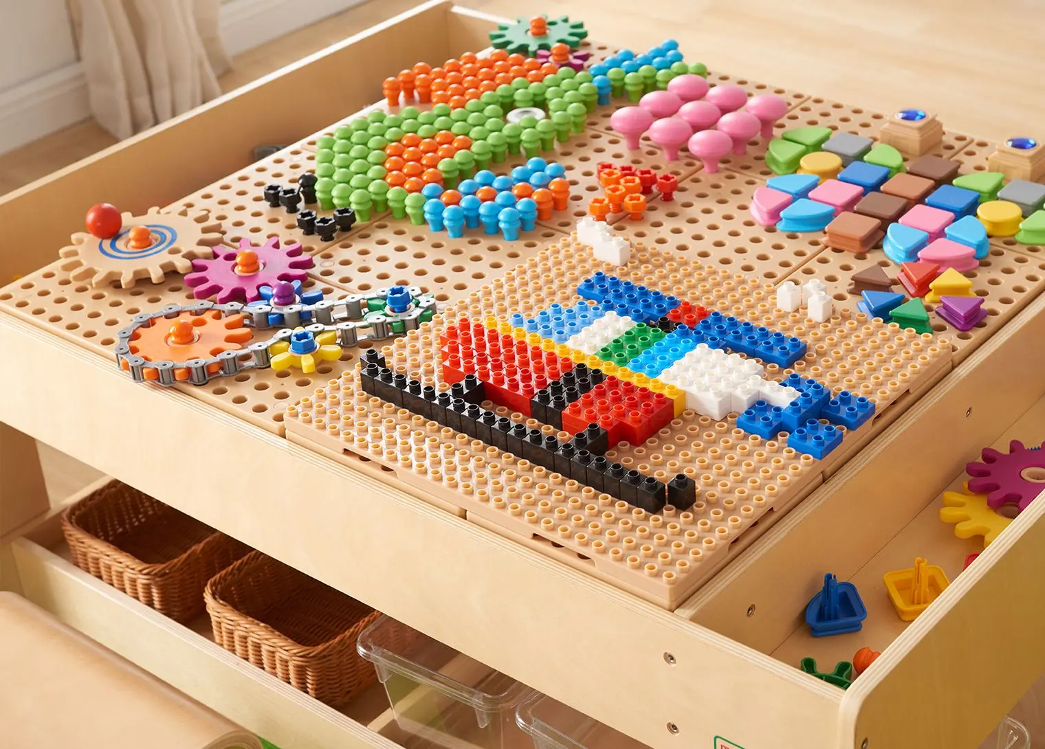 Masa cu constructor Masterkidz Activity Table ME25319-2 (Natural) - 8