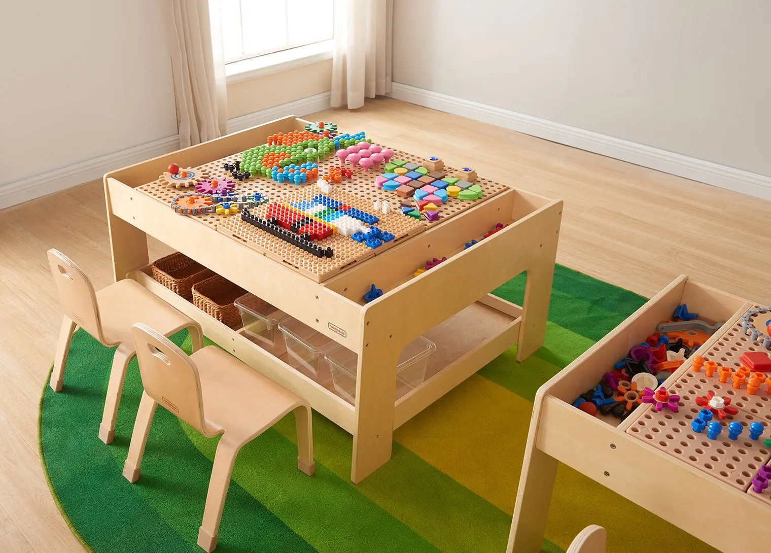 Masa cu constructor Masterkidz Activity Table ME25319-2 (Natural) - 10