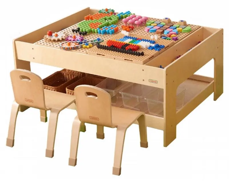Masa cu constructor Masterkidz Activity Table ME25319-2 (Natural)