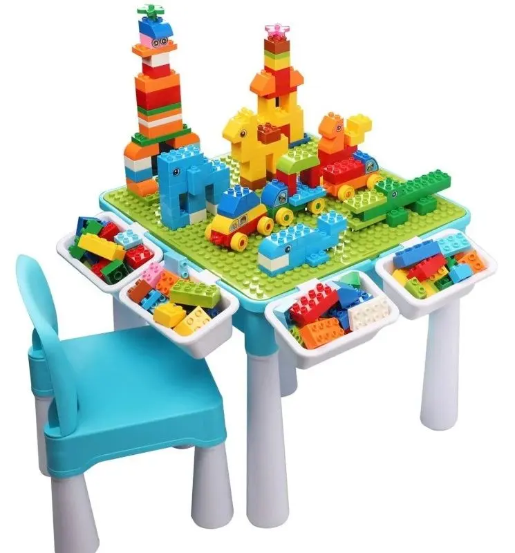 Masa cu constructor Procart 464898 (White/Blue)