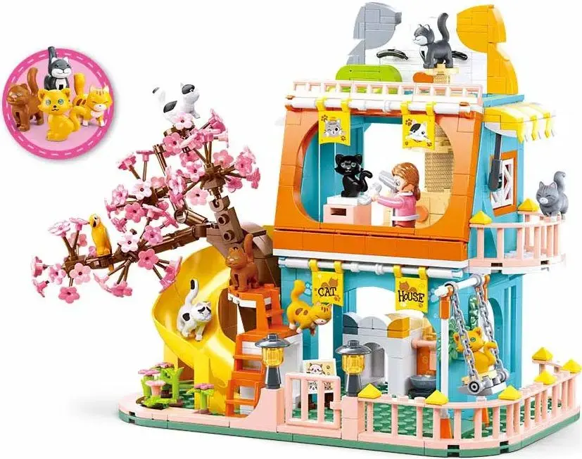 Constructor Sluban Girl's Dream Cat House M38-B1089