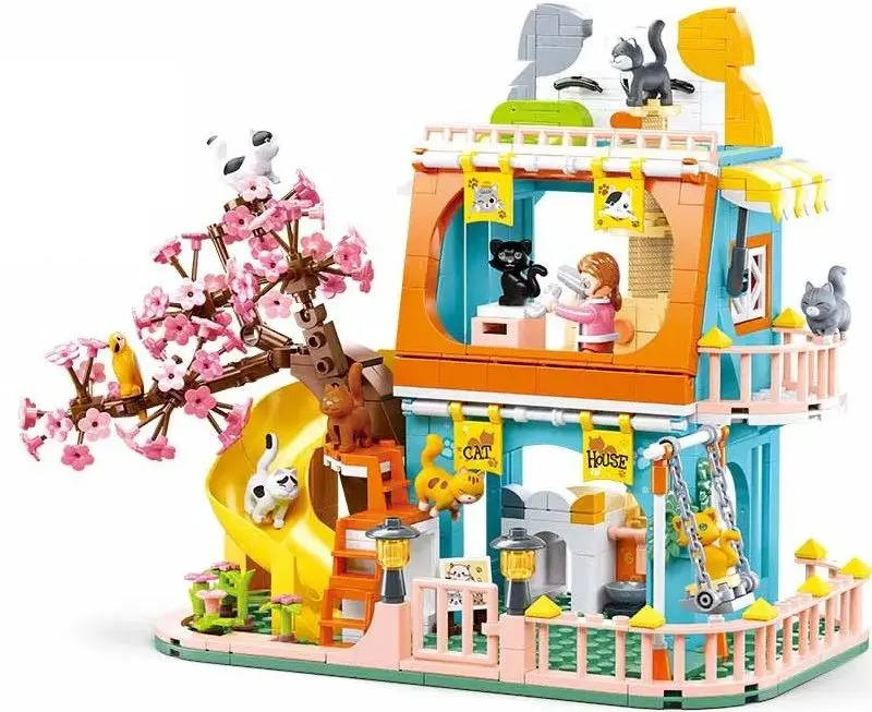 Constructor Sluban Girl's Dream Cat House M38-B1089