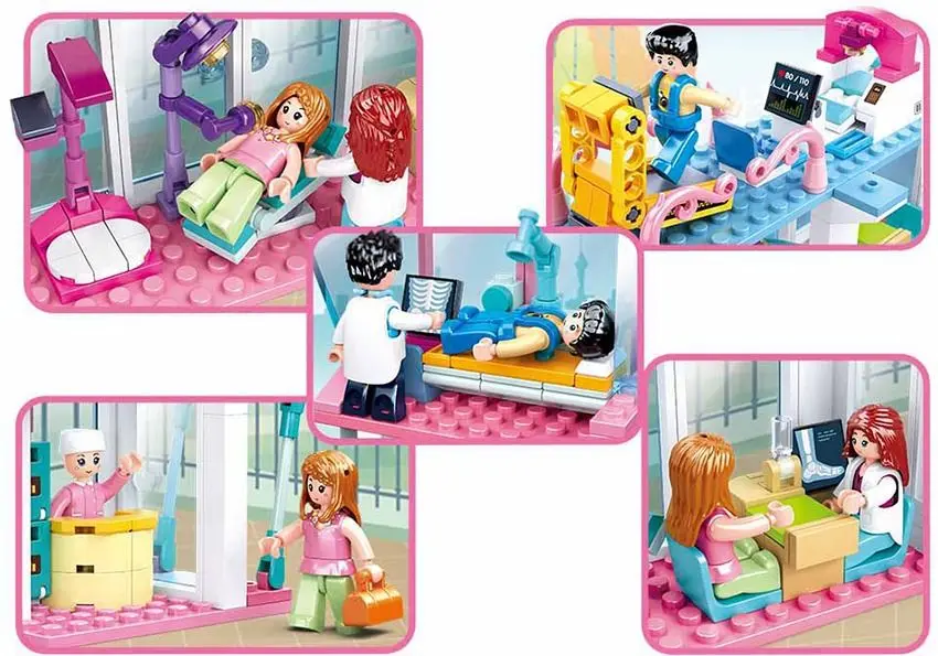 Constructor Sluban Girls Dream Hospital B0799 (Pink/White) - 3