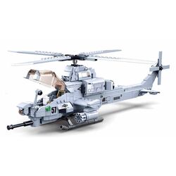 Constructor Sluban Model Bricks Attack Helicopter B0838 (Gray) Thumb