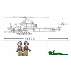 Constructor Sluban Model Bricks Attack Helicopter B0838 (Gray) Thumb