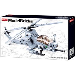 Constructor Sluban Model Bricks Attack Helicopter B0838 (Gray) Thumb