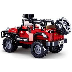 Constructor Sluban Model Bricks Car Club Off-Road Jeep Red M38-B0816 Thumb
