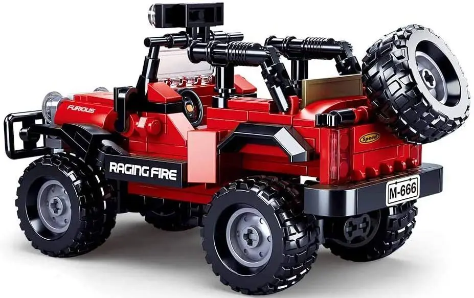Constructor Sluban Model Bricks Car Club Off-Road Jeep Red M38-B0816 - 2