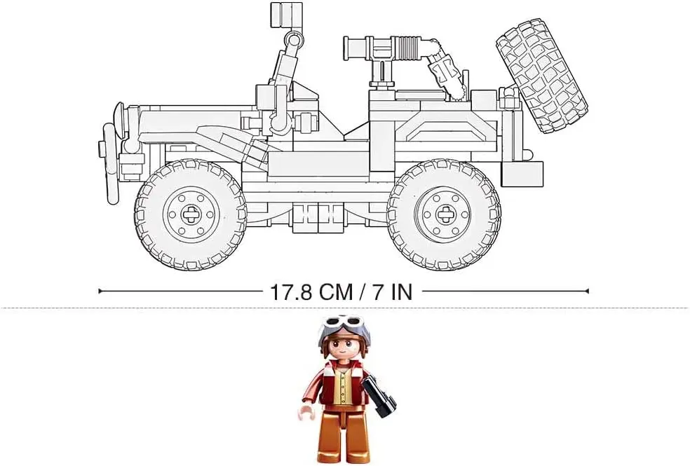 Constructor Sluban Model Bricks Car Club Off-Road Jeep Red M38-B0816 - 3